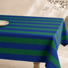 Check Woven Linen Stain Resistant Table Cloth Red