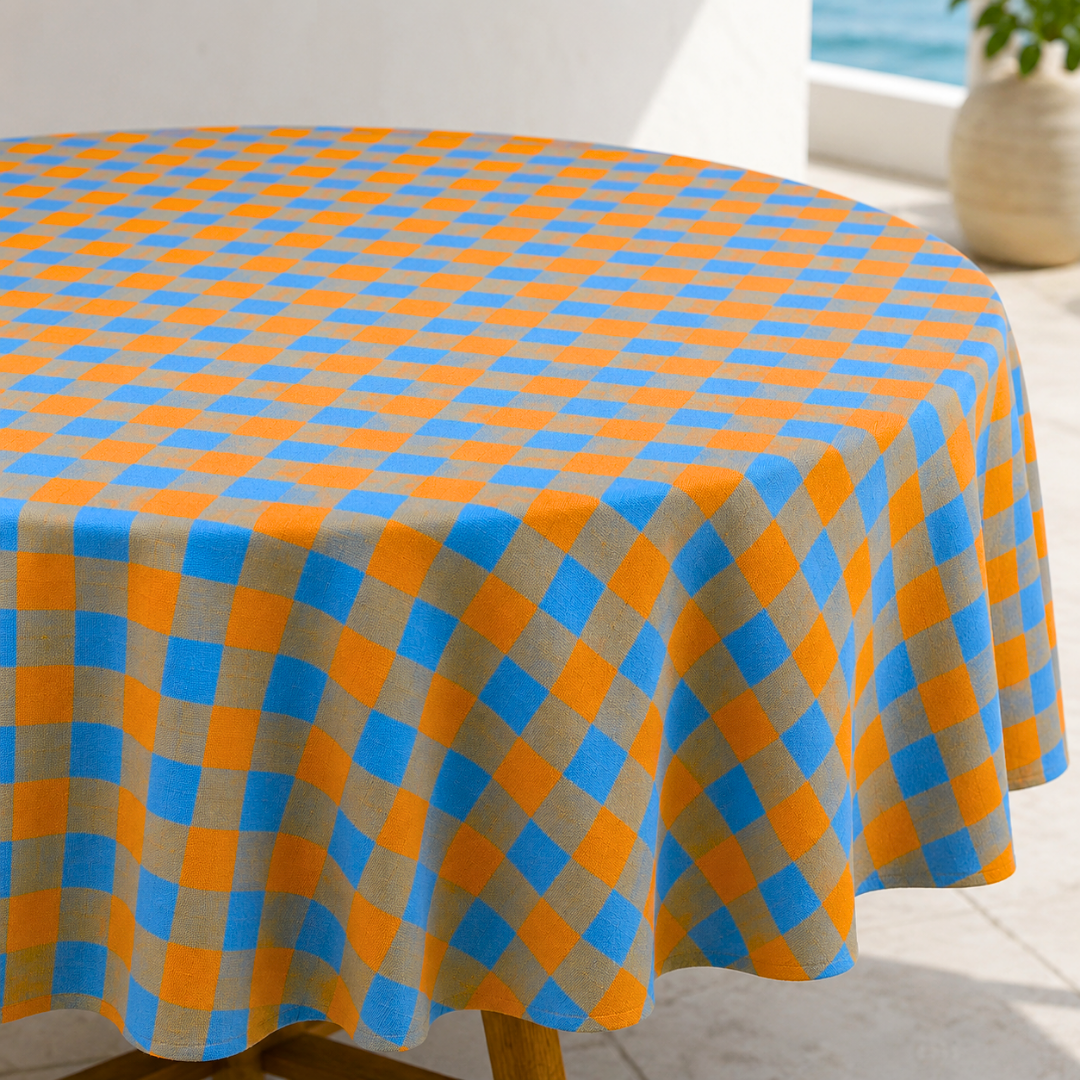 Genoa Woven Linen Stain Resistant Round Table Cloth White