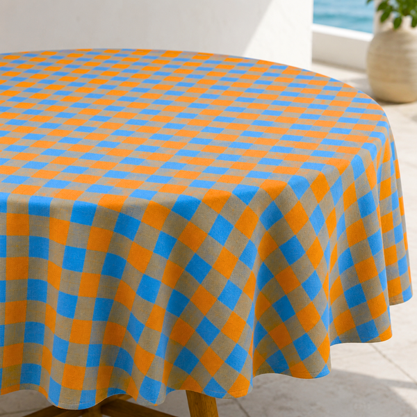 Genoa Woven Linen Stain Resistant Round Table Cloth White