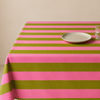 Check Woven Linen Stain Resistant Table Cloth Red