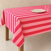 Check Woven Linen Stain Resistant Table Cloth Red