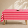 Check Woven Linen Stain Resistant Table Cloth Red