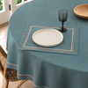 Genoa Woven Linen Stain Resistant Round Table Cloth White