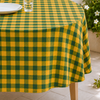 Check Woven Linen Stain Resistant Table Cloth Red