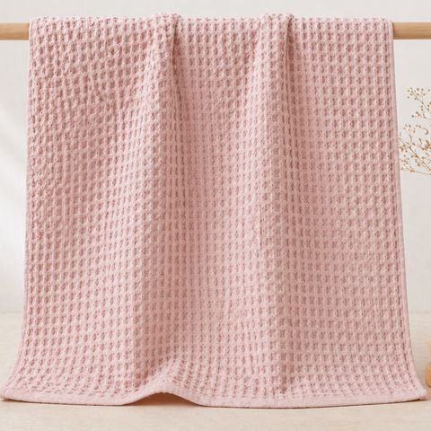Waffle 100% Cotton Bath Towel 80x160 Powder