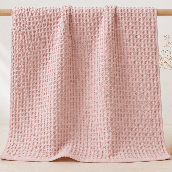 Waffle 100% Cotton Bath Towel 80x160 Powder