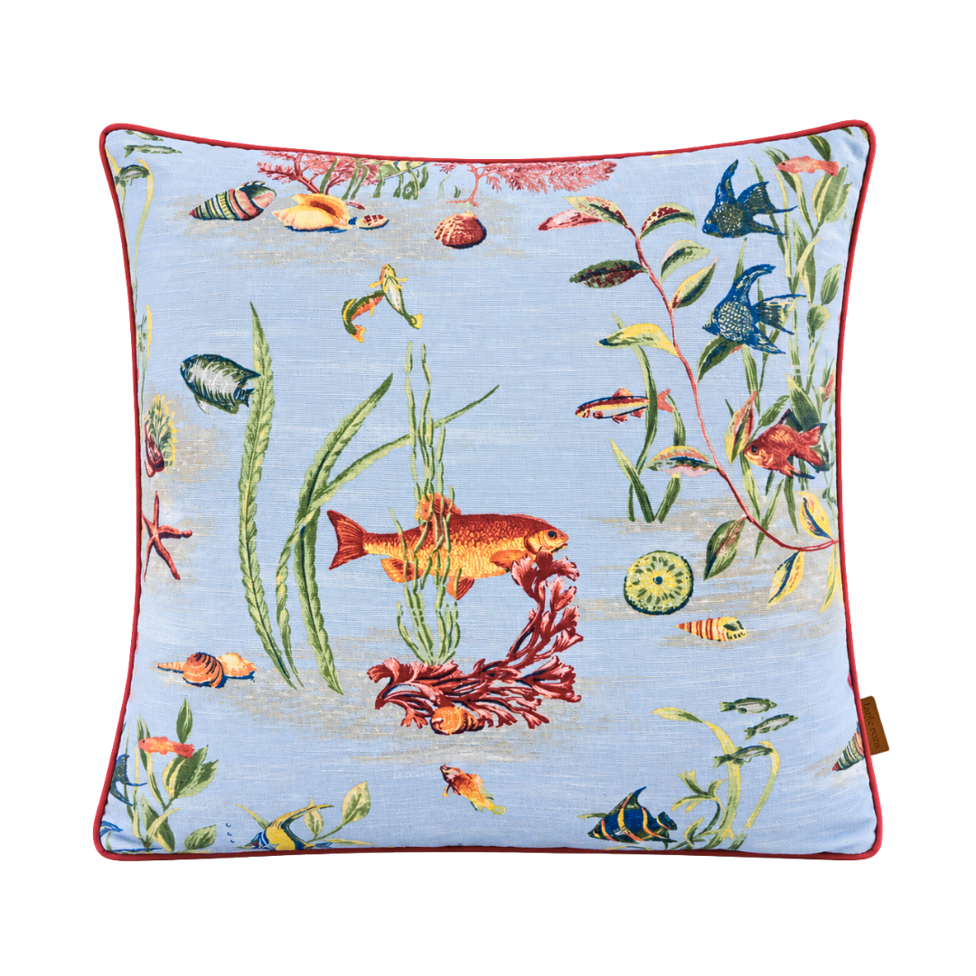 Azzurra Premium Pamuk Kırlent Kılıfı 45x45 cm Mavi