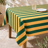 Check Woven Linen Stain Resistant Table Cloth Red