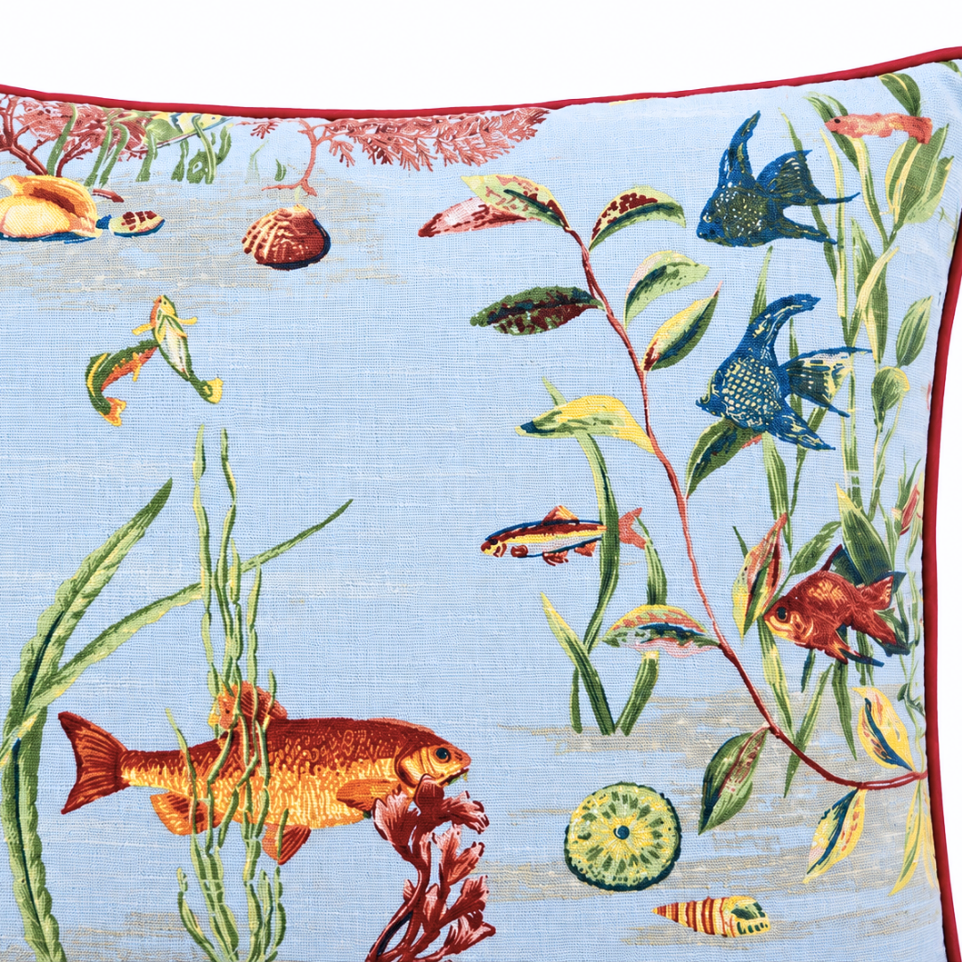 Azzurra Premium Pamuk Kırlent Kılıfı 45x45 cm Mavi
