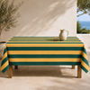 Check Woven Linen Stain Resistant Table Cloth Red