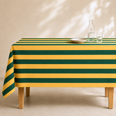 Check Woven Linen Stain Resistant Table Cloth Red