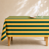 Check Woven Linen Stain Resistant Table Cloth Red