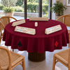 Genoa Woven Linen Stain Resistant Round Table Cloth Red