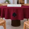 Genoa Woven Linen Stain Resistant Round Table Cloth Red