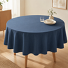 Genoa Woven Linen Stain Resistant Round Table Cloth Navy Blue