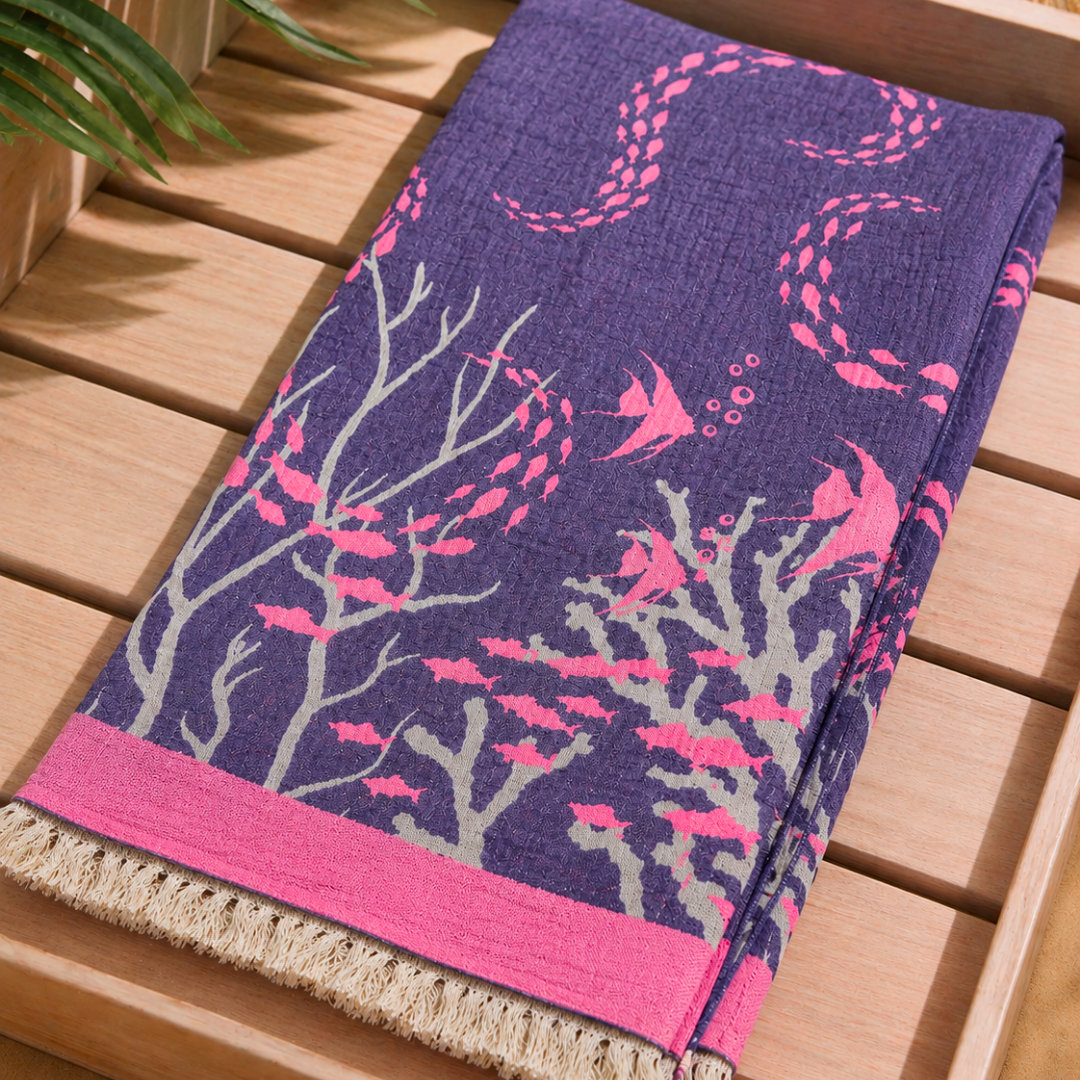 Coral Throw Muslin Cotton Loincloth Red 90x200 cm
