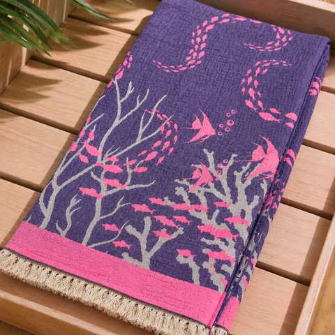 Coral Throw Muslin Cotton Loincloth Red 90x200 cm