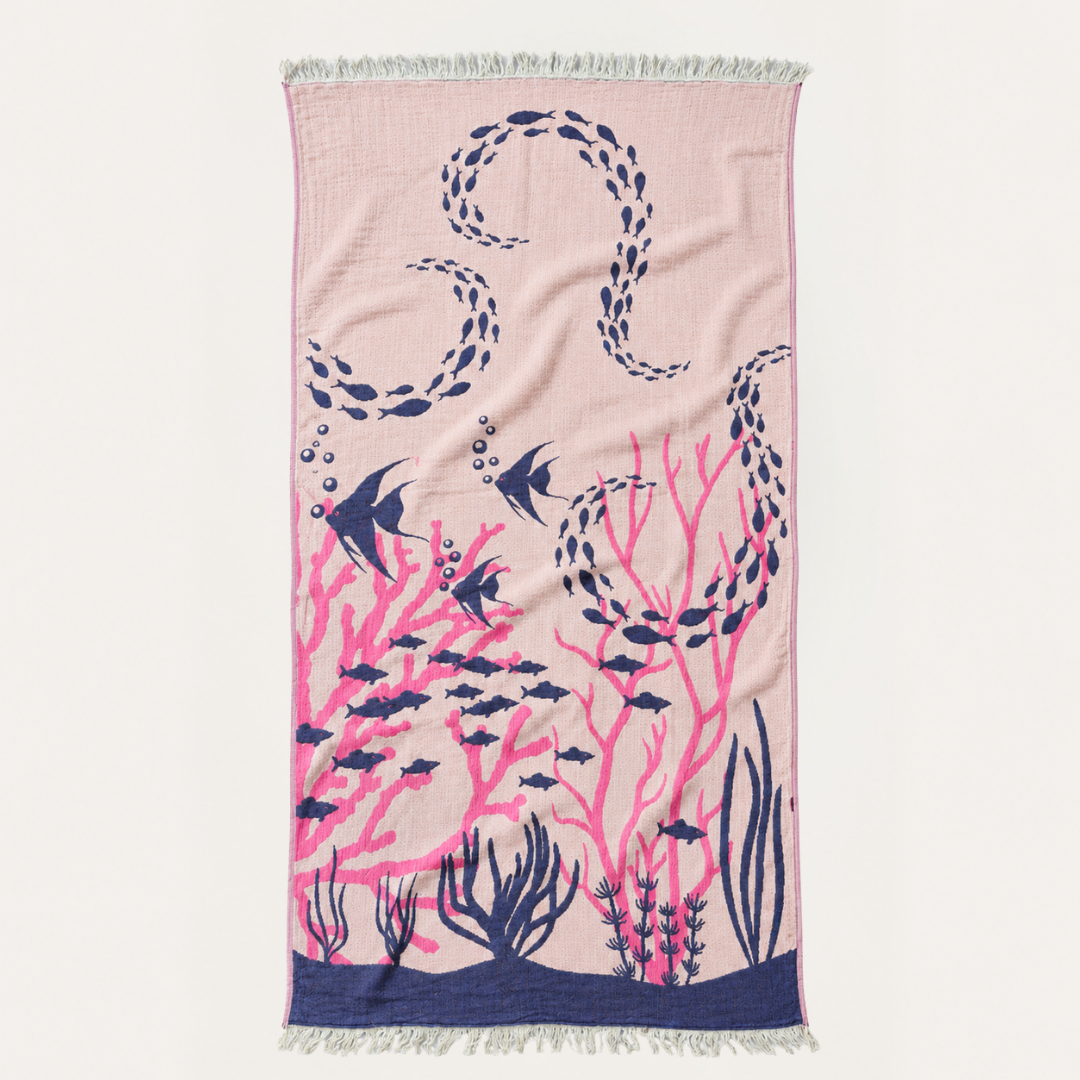 Coral Throw Muslin Cotton Loincloth Red 90x200 cm