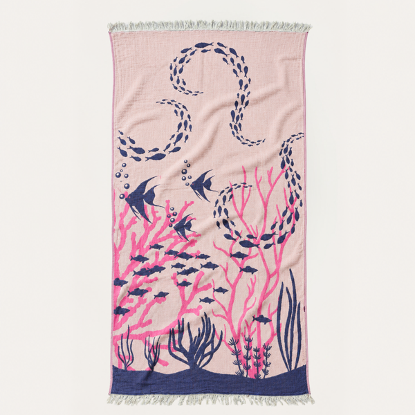 Coral Throw Muslin Cotton Loincloth Red 90x200 cm