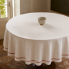 Genoa Woven Linen Stain Resistant Round Table Cloth White