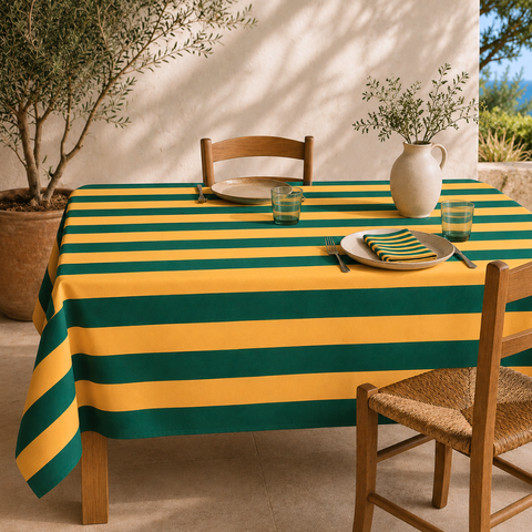 Rio Stripe Dokuma Pamuk Leke Tutmaz Peçete 45x45 cm (2'li Set)