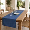 Genoa Woven Linen Stain Resistant Runner 50x150 cm Navy Blue