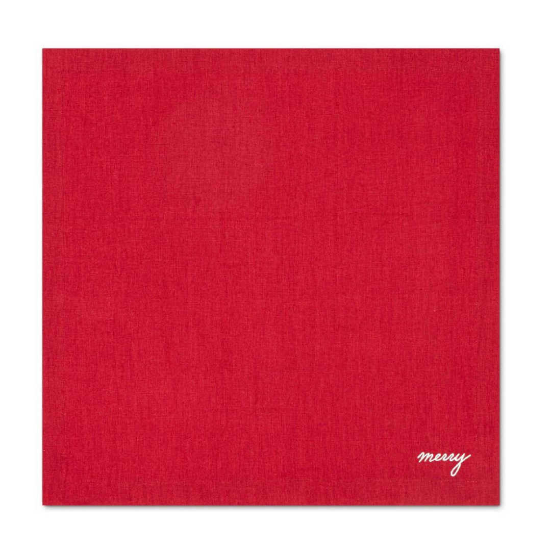 Genoa Woven Linen Stain Resistant Napkin Gray (Pack of 2)