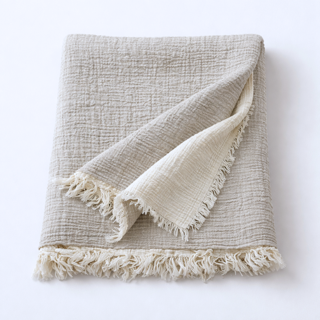 Navigli Single 4 Layer Muslin Bedspread Brown
