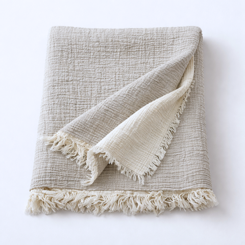 Navigli Single 4 Layer Muslin Bedspread Brown
