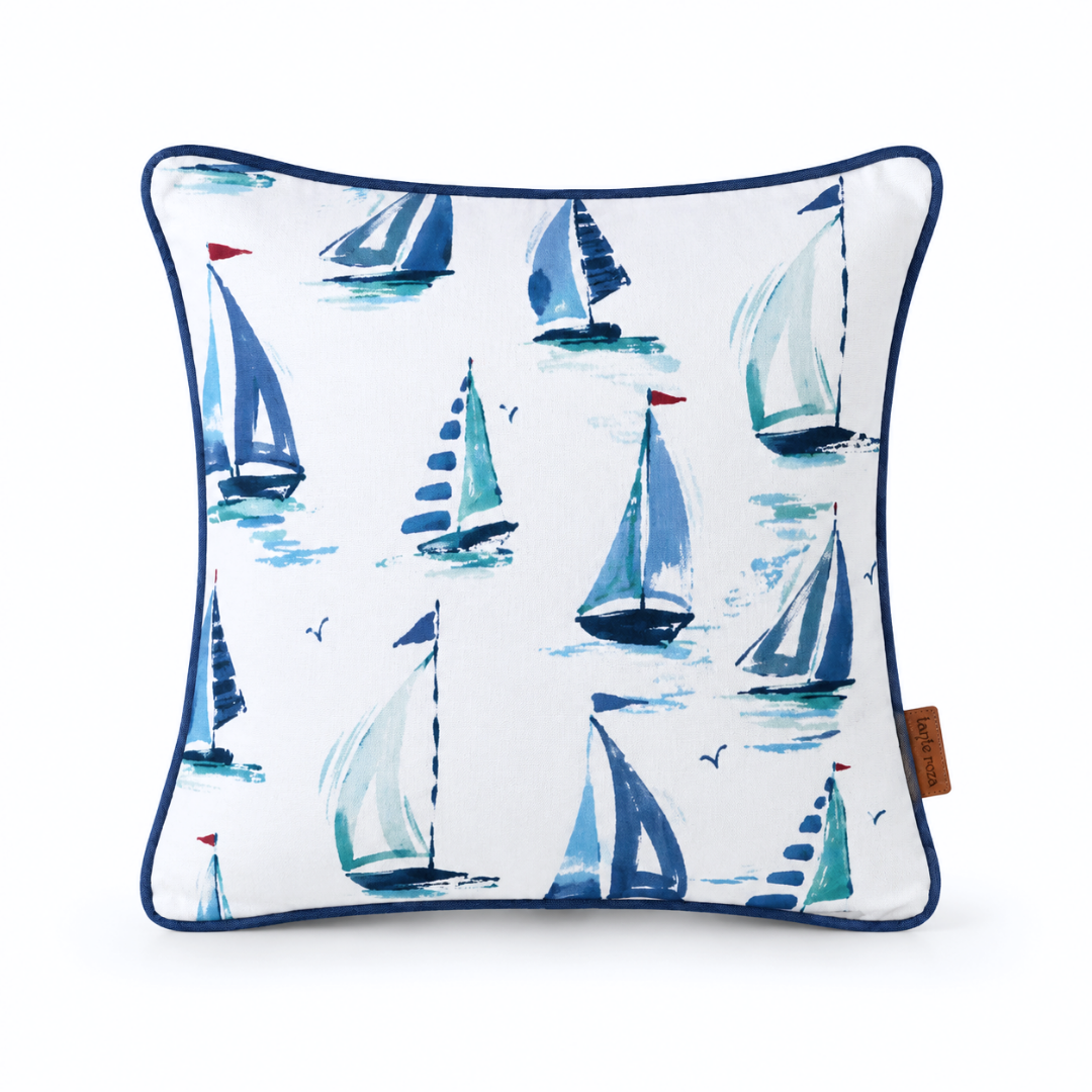 Sail Premium Pamuk Kırlent Kılıfı 45x45 cm Lacivert