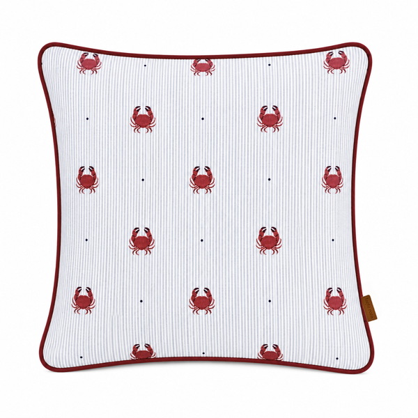Crab Premium Pamuk Kırlent Kılıfı 45x45 cm Bordo