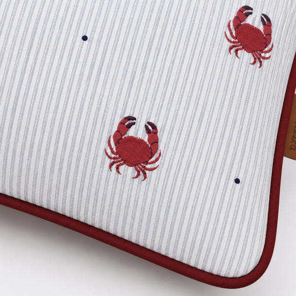 Crab Premium Pamuk Kırlent Kılıfı 45x45 cm Bordo