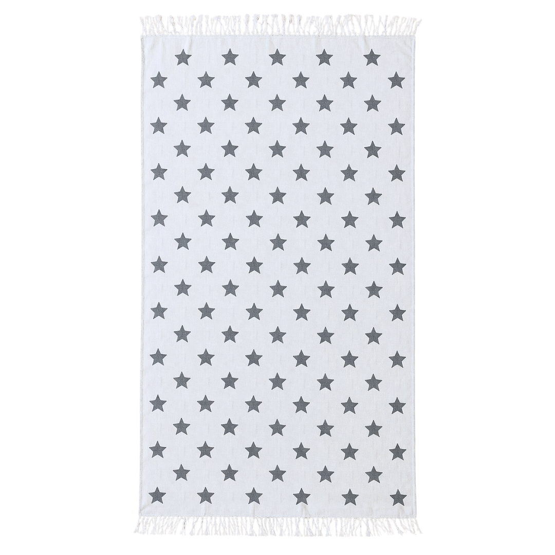 Stripe Throw Cotton Loincloth Smoked-White 100x170 cm