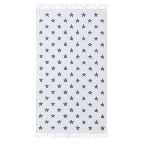 Stripe Throw Cotton Loincloth Smoked-White 100x170 cm