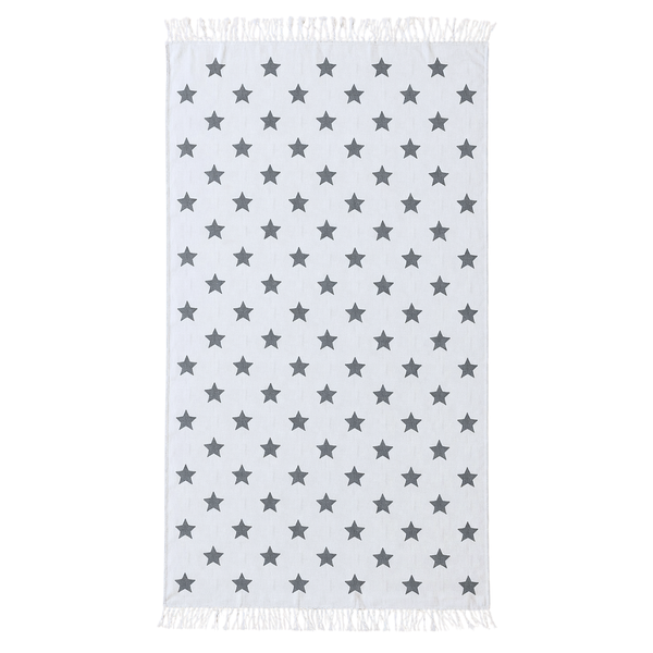Stripe Throw Cotton Loincloth Smoked-White 100x170 cm