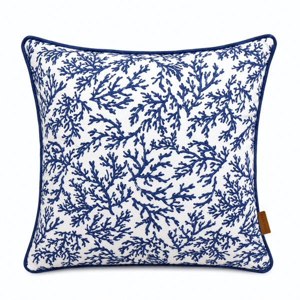 Coraline Premium Pamuk Kırlent Kılıfı 45x45 cm Lacivert