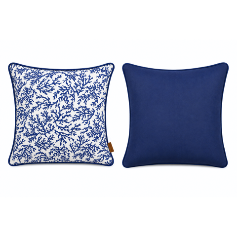 Coraline Premium Pamuk Kırlent Kılıfı 45x45 cm Lacivert