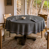 Genoa Woven Linen Stain Resistant Round Table Cloth White