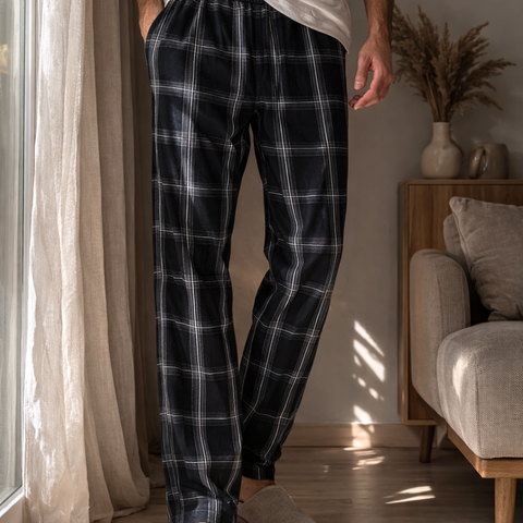 Check %100 Pamuk Erkek Ev Pantolonu Antrasit