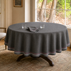 Genoa Woven Linen Stain Resistant Round Table Cloth White