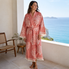 Coral Dokuma Pamuk Kimono/Sabahlık Mercan