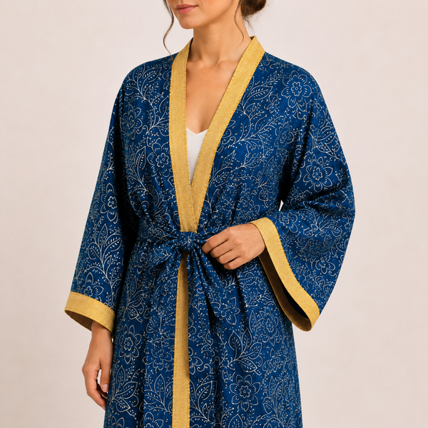 Cyra 100% Cotton Shawl Blue