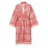 Coral Dokuma Pamuk Kimono/Sabahlık Mercan