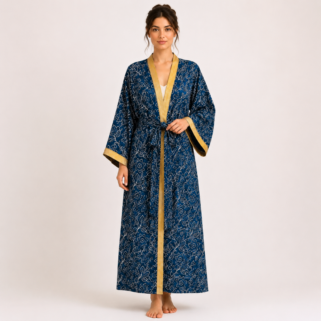 Cyra 100% Cotton Shawl Blue