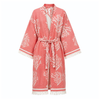 Coral Dokuma Pamuk Kimono/Sabahlık Mercan