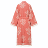 Coral Dokuma Pamuk Kimono/Sabahlık Mercan