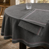 Genoa Woven Linen Stain Resistant Round Table Cloth White