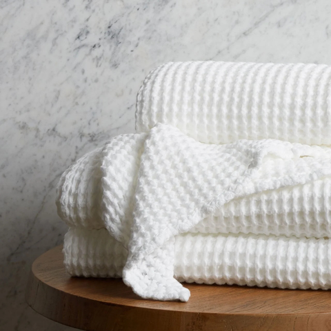 Waffle 100% Cotton Face Towel 50x80 cm White