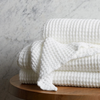 Waffle 100% Cotton Face Towel 50x80 cm White