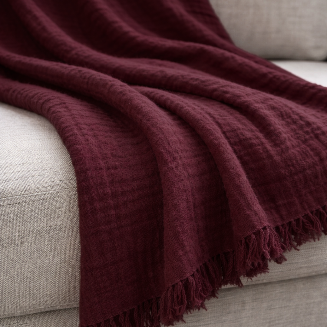 Navigli Single 4 Layer Muslin Bedspread Brown